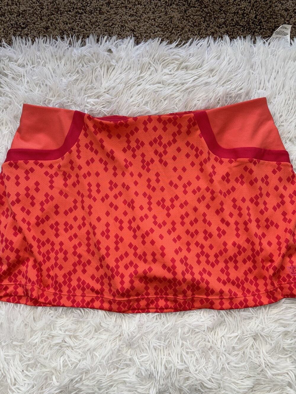 Wilson’s Women’s Sz. XL Red/ Orange Design Tennis Skirt. Grt. Quality